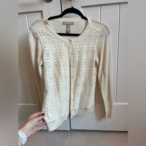 Banana Republic cream lace cardigan!